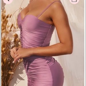 NWT Oh Polly Ruched Sweetheart Purple Dress